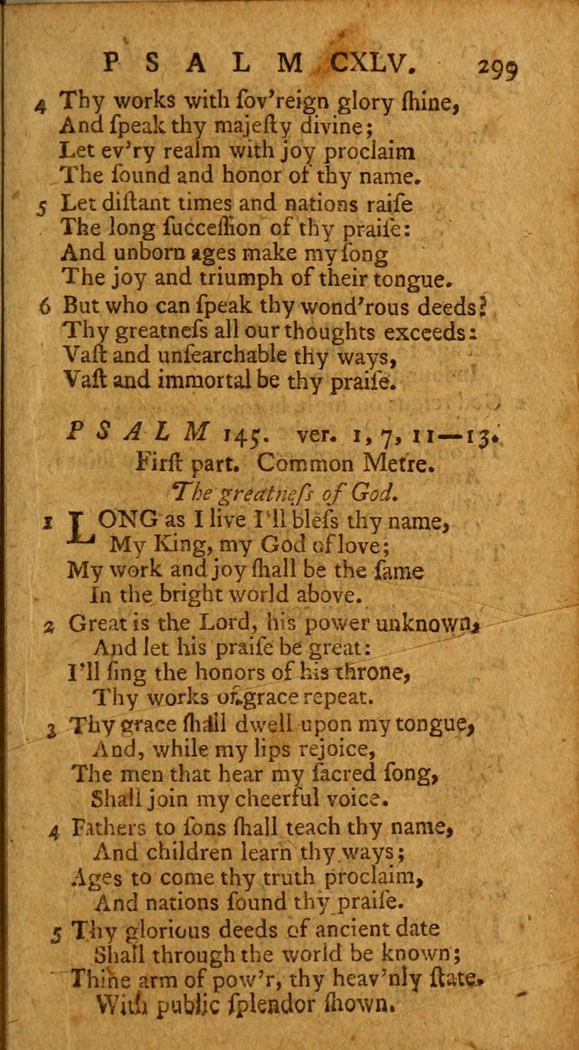 Psalms, carefully suited to the Christian worship in the United States of America: being an improvement of the old version of the Psalms of David ; allowed by the reverend Synod of New York and Philad page 301