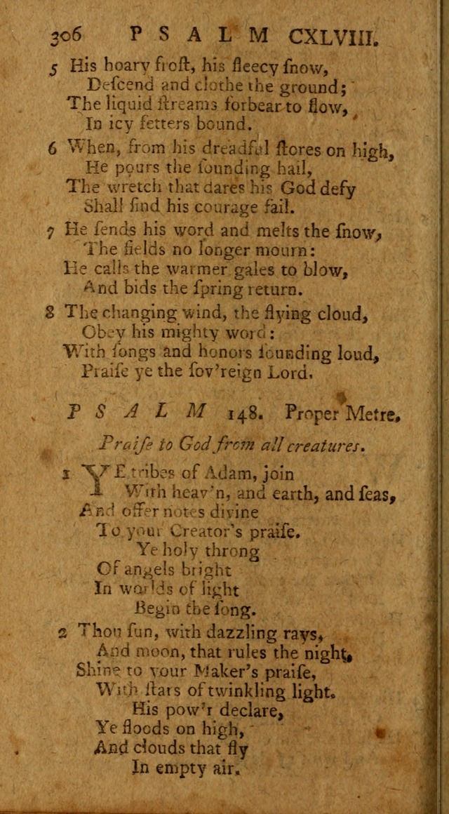 Psalms, carefully suited to the Christian worship in the United States of America: being an improvement of the old version of the Psalms of David ; allowed by the reverend Synod of New York and Philad page 308