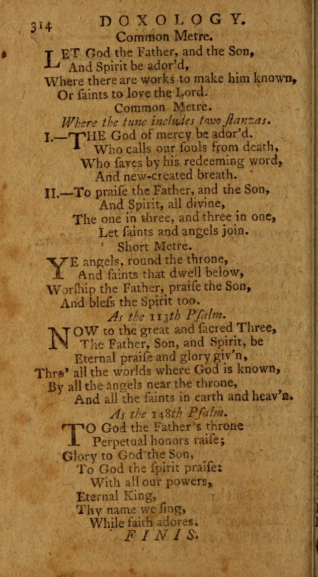 Psalms, carefully suited to the Christian worship in the United States of America: being an improvement of the old version of the Psalms of David ; allowed by the reverend Synod of New York and Philad page 316