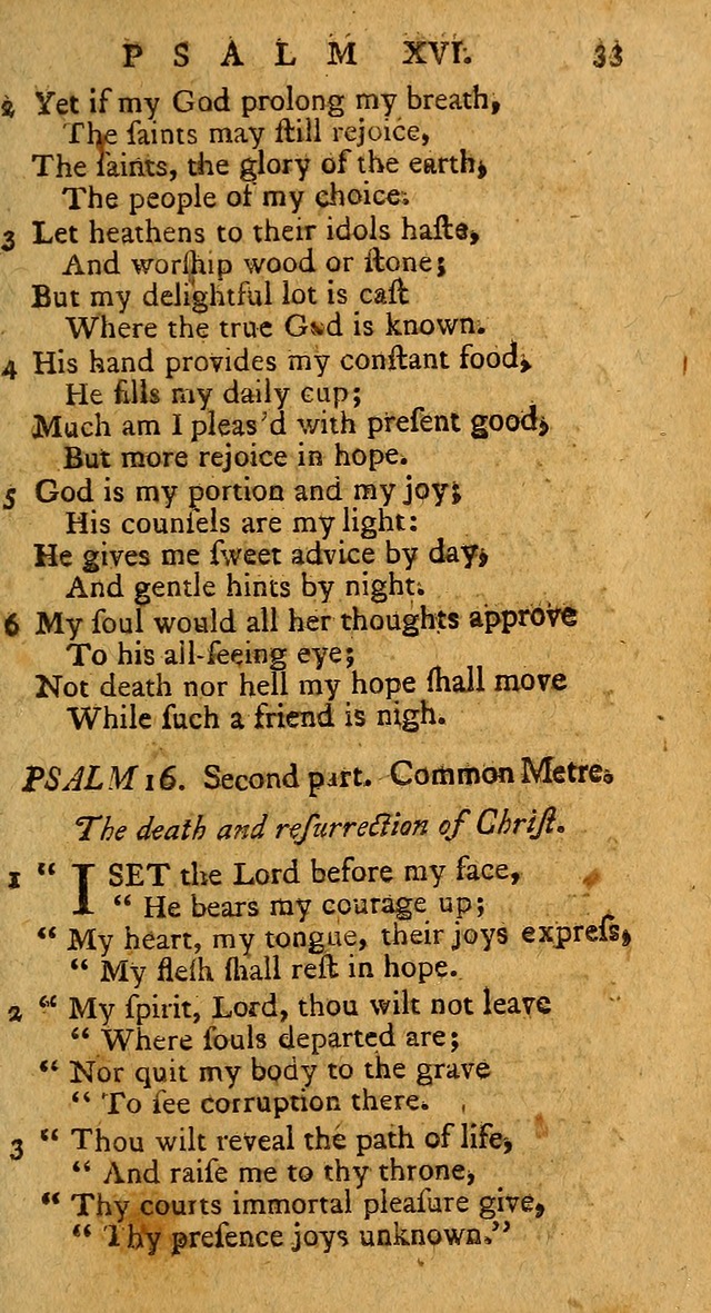 Psalms, carefully suited to the Christian worship in the United States of America: being an improvement of the old version of the Psalms of David ; allowed by the reverend Synod of New York and Philad page 33