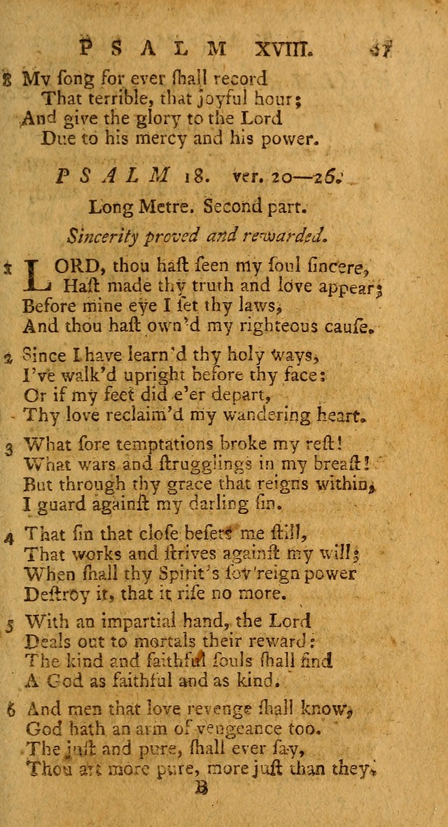 Psalms, carefully suited to the Christian worship in the United States of America: being an improvement of the old version of the Psalms of David ; allowed by the reverend Synod of New York and Philad page 37