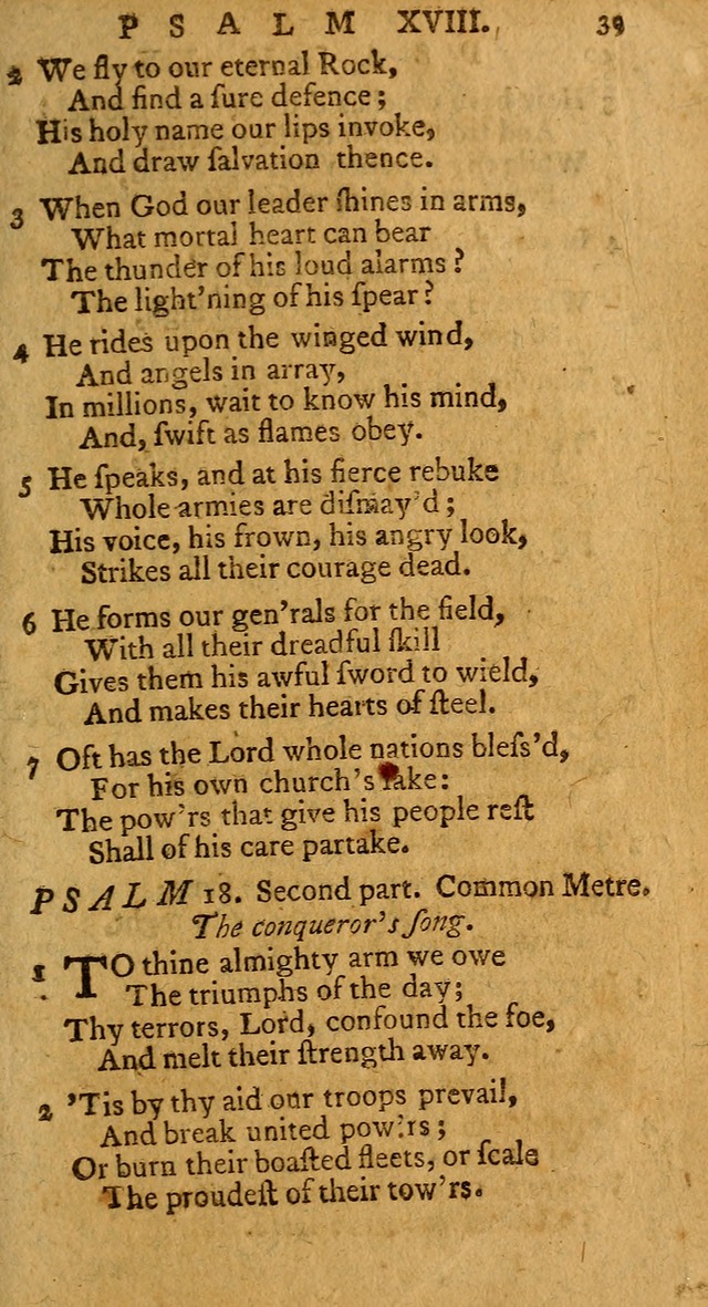 Psalms, carefully suited to the Christian worship in the United States of America: being an improvement of the old version of the Psalms of David ; allowed by the reverend Synod of New York and Philad page 39