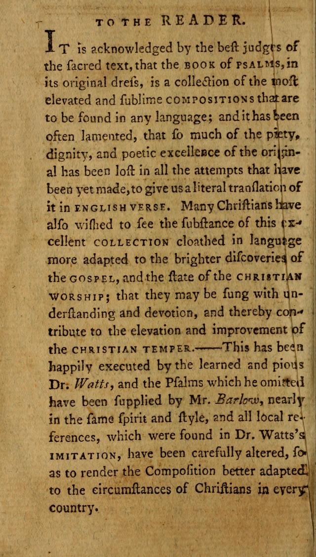 Psalms, carefully suited to the Christian worship in the United States of America: being an improvement of the old version of the Psalms of David ; allowed by the reverend Synod of New York and Philad page 4