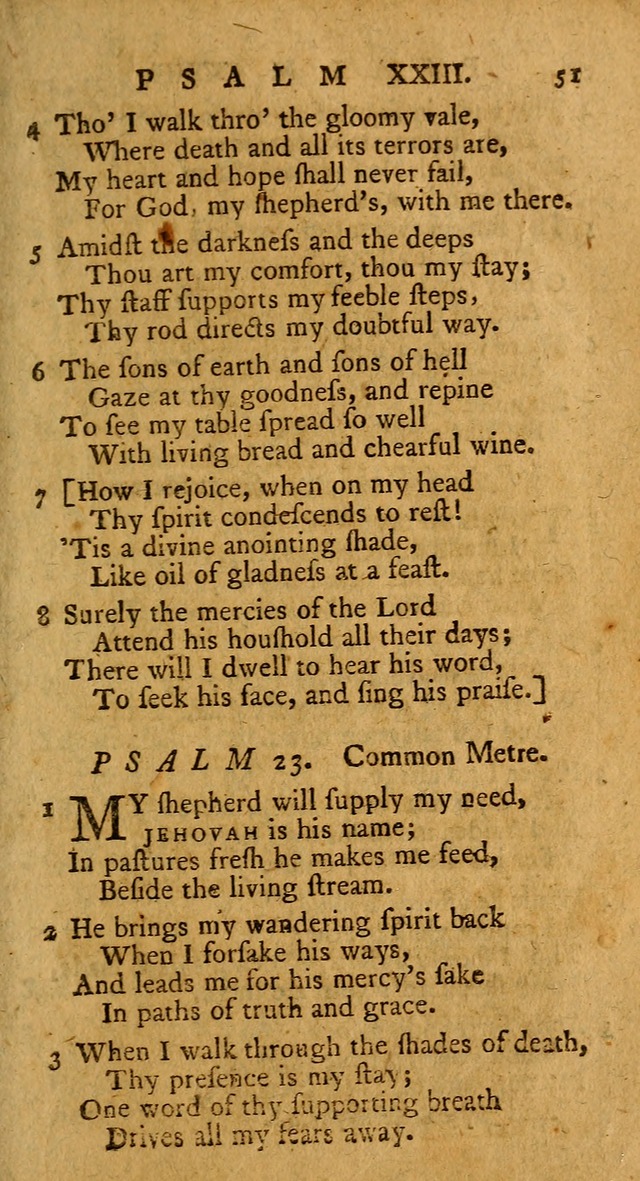 Psalms, carefully suited to the Christian worship in the United States of America: being an improvement of the old version of the Psalms of David ; allowed by the reverend Synod of New York and Philad page 51