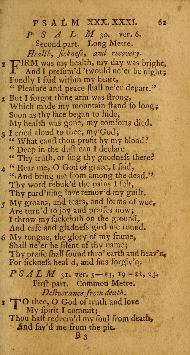 Psalms, carefully suited to the Christian worship in the United States of America: being an improvement of the old version of the Psalms of David ; allowed by the reverend Synod of New York and Philad page 61