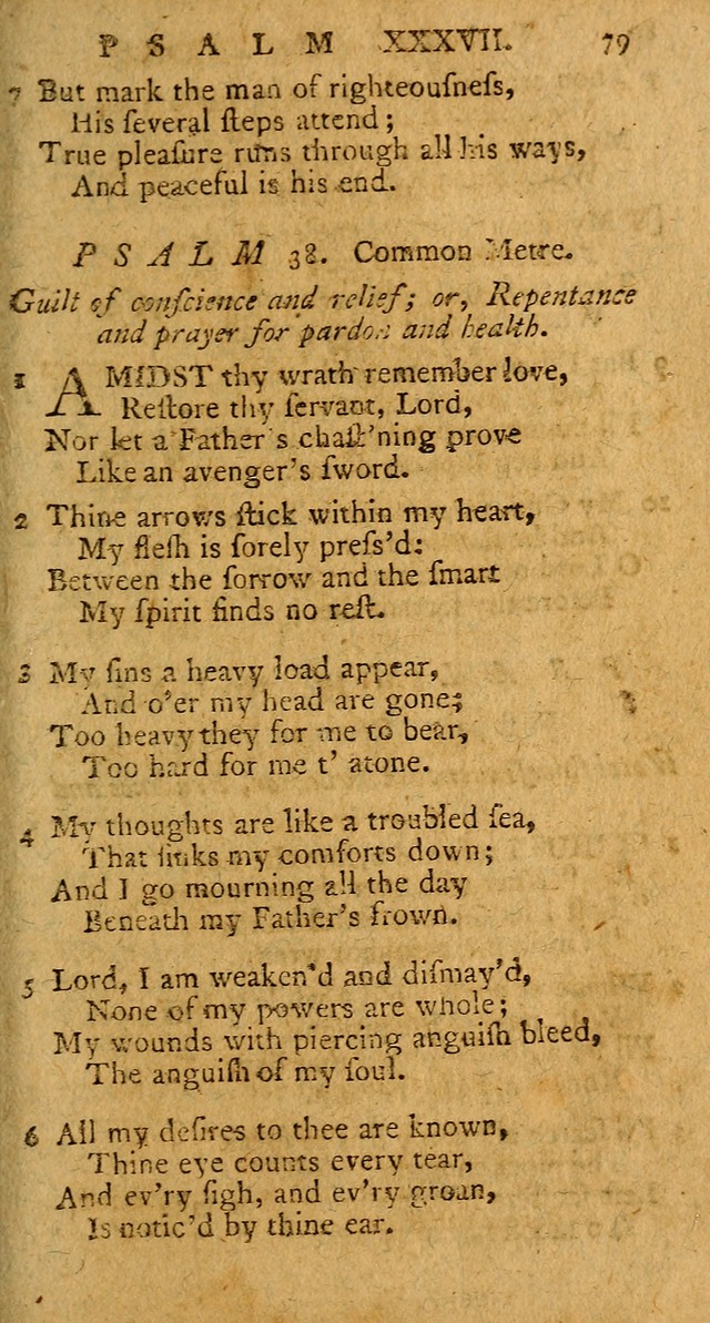 Psalms, carefully suited to the Christian worship in the United States of America: being an improvement of the old version of the Psalms of David ; allowed by the reverend Synod of New York and Philad page 79