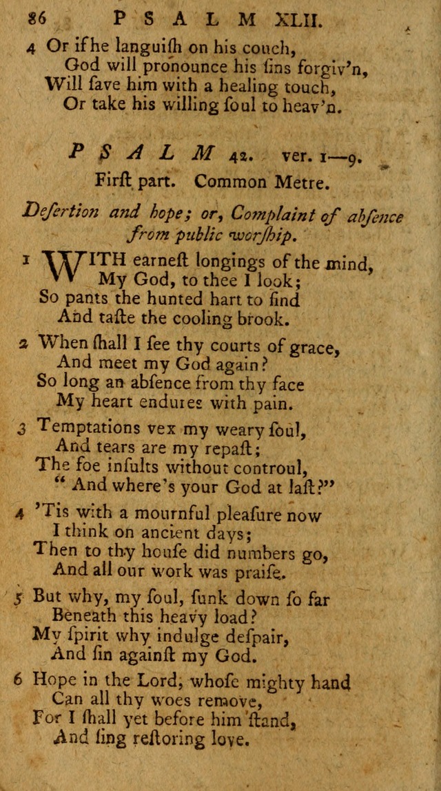 Psalms, carefully suited to the Christian worship in the United States of America: being an improvement of the old version of the Psalms of David ; allowed by the reverend Synod of New York and Philad page 86