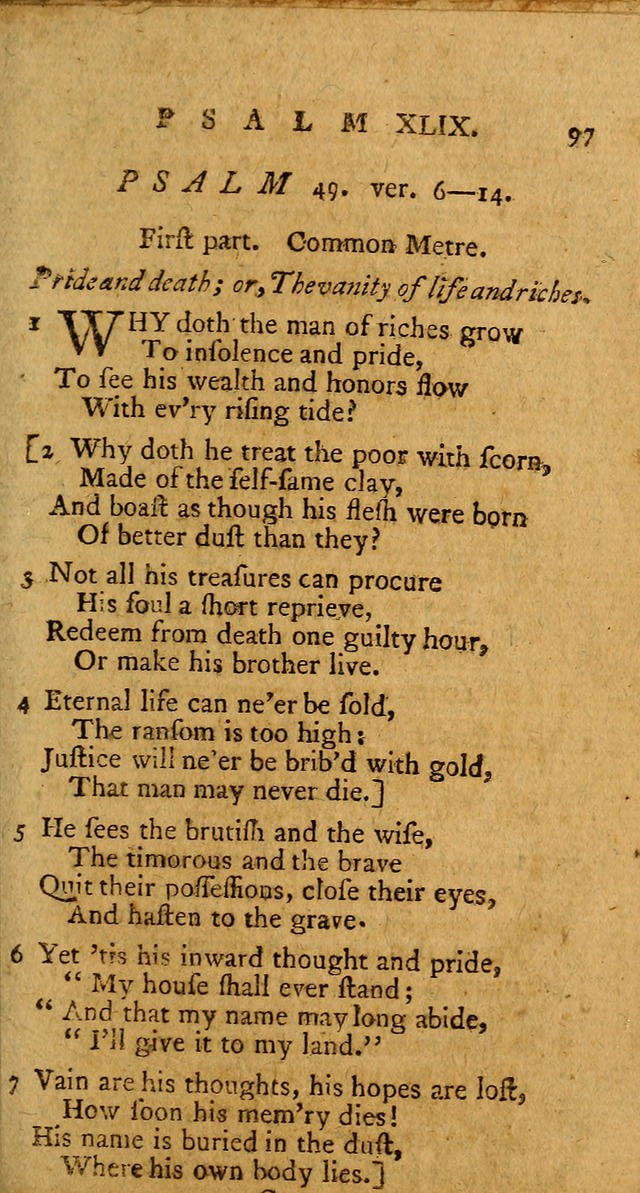 Psalms, carefully suited to the Christian worship in the United States of America: being an improvement of the old version of the Psalms of David ; allowed by the reverend Synod of New York and Philad page 97