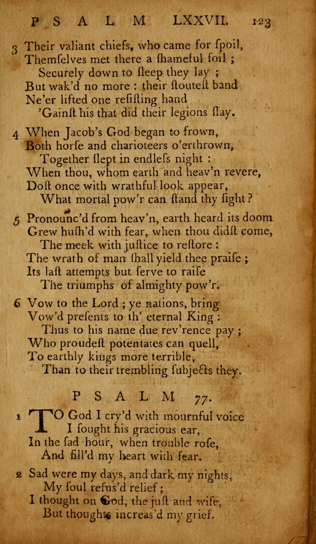 The Psalms of David: with hymns and spiritual songs: also, the catechism, confession of faith, and liturgy of the Reformed Church in the Netherlands page 123