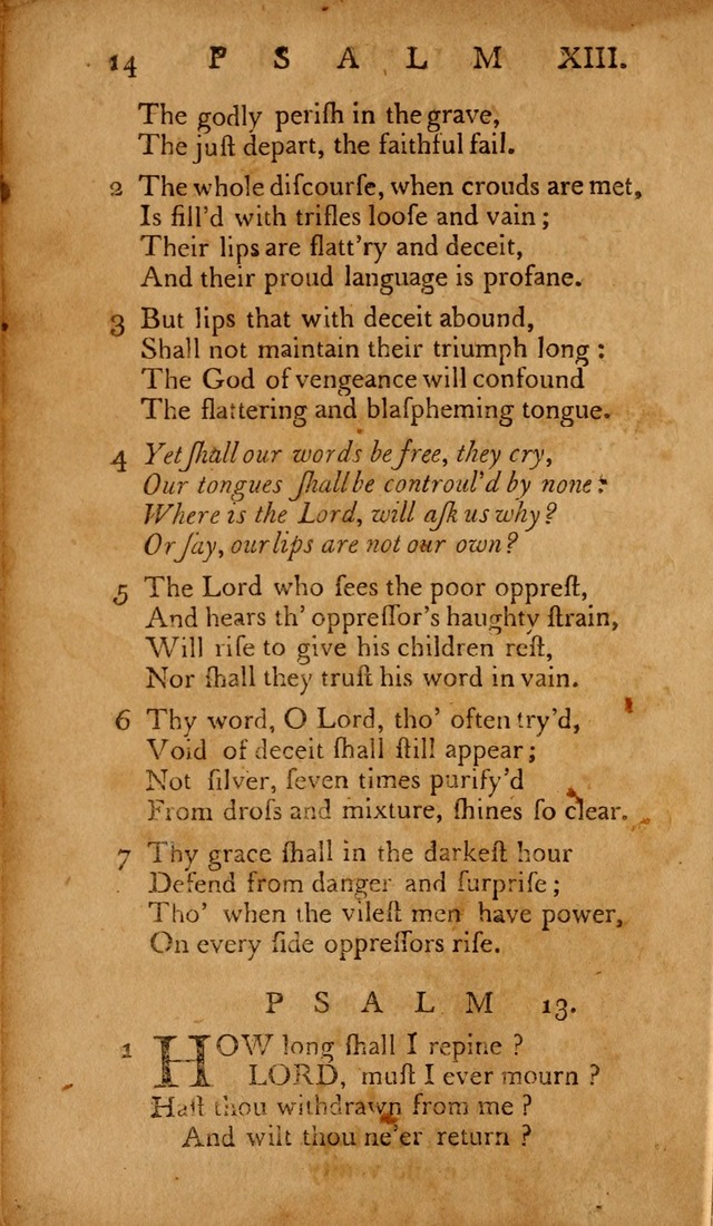 The Psalms of David: with hymns and spiritual songs: also, the catechism, confession of faith, and liturgy of the Reformed Church in the Netherlands page 14