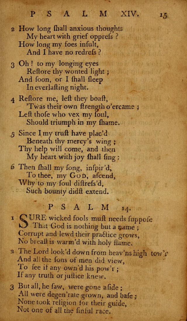 The Psalms of David: with hymns and spiritual songs: also, the catechism, confession of faith, and liturgy of the Reformed Church in the Netherlands page 15