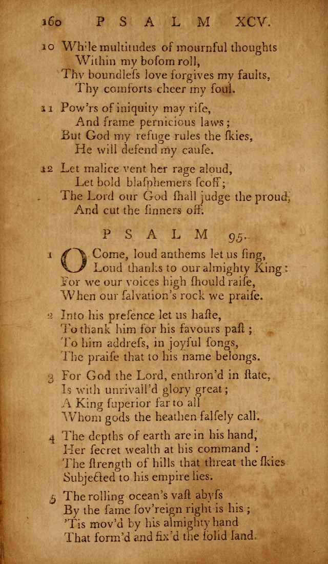 The Psalms of David: with hymns and spiritual songs: also, the catechism, confession of faith, and liturgy of the Reformed Church in the Netherlands page 160