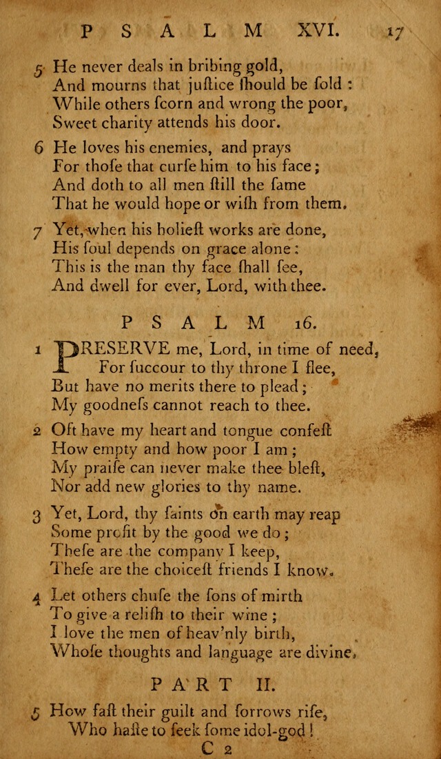 The Psalms of David: with hymns and spiritual songs: also, the catechism, confession of faith, and liturgy of the Reformed Church in the Netherlands page 17