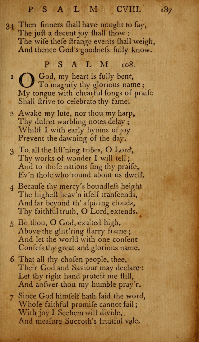 The Psalms of David: with hymns and spiritual songs: also, the catechism, confession of faith, and liturgy of the Reformed Church in the Netherlands page 187