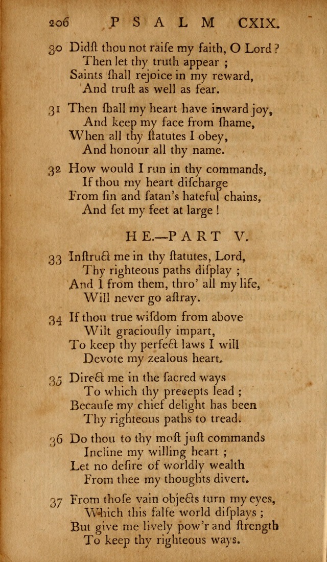 The Psalms of David: with hymns and spiritual songs: also, the catechism, confession of faith, and liturgy of the Reformed Church in the Netherlands page 206