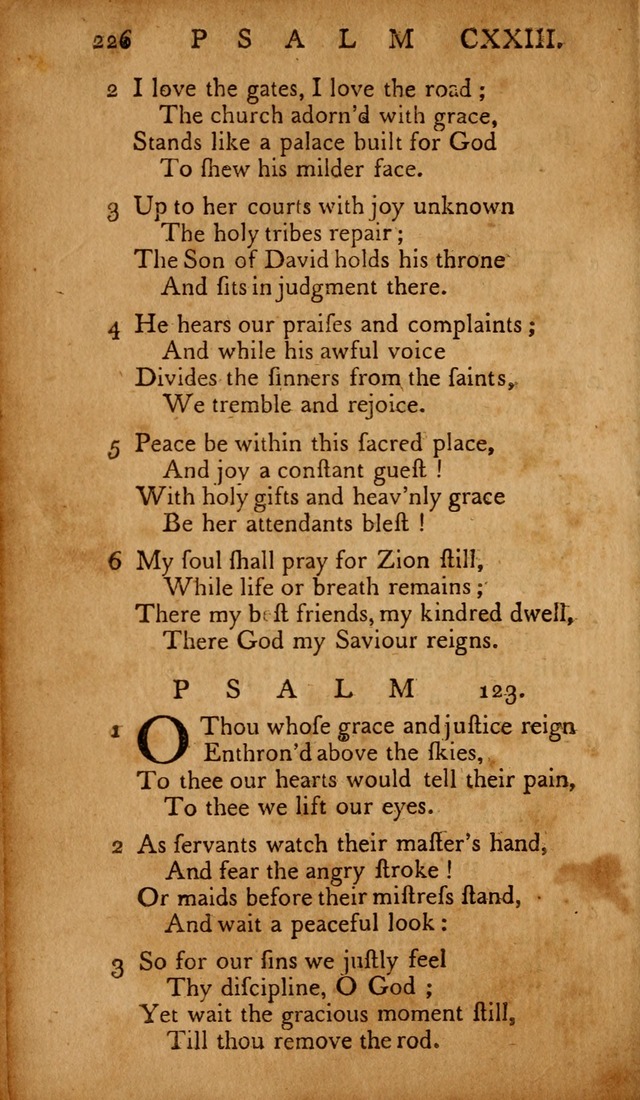 The Psalms of David: with hymns and spiritual songs: also, the catechism, confession of faith, and liturgy of the Reformed Church in the Netherlands page 226