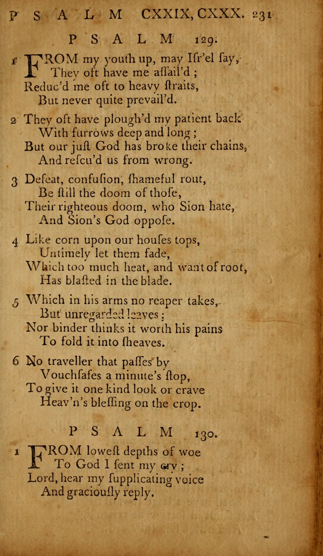 The Psalms of David: with hymns and spiritual songs: also, the catechism, confession of faith, and liturgy of the Reformed Church in the Netherlands page 231