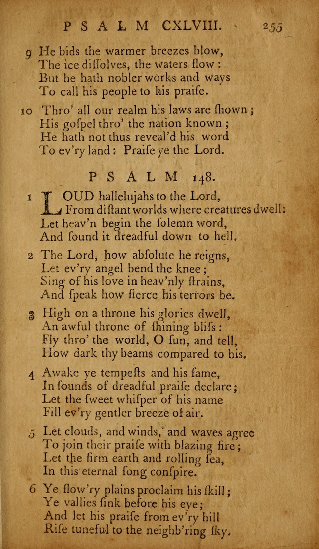 The Psalms of David: with hymns and spiritual songs: also, the catechism, confession of faith, and liturgy of the Reformed Church in the Netherlands page 255