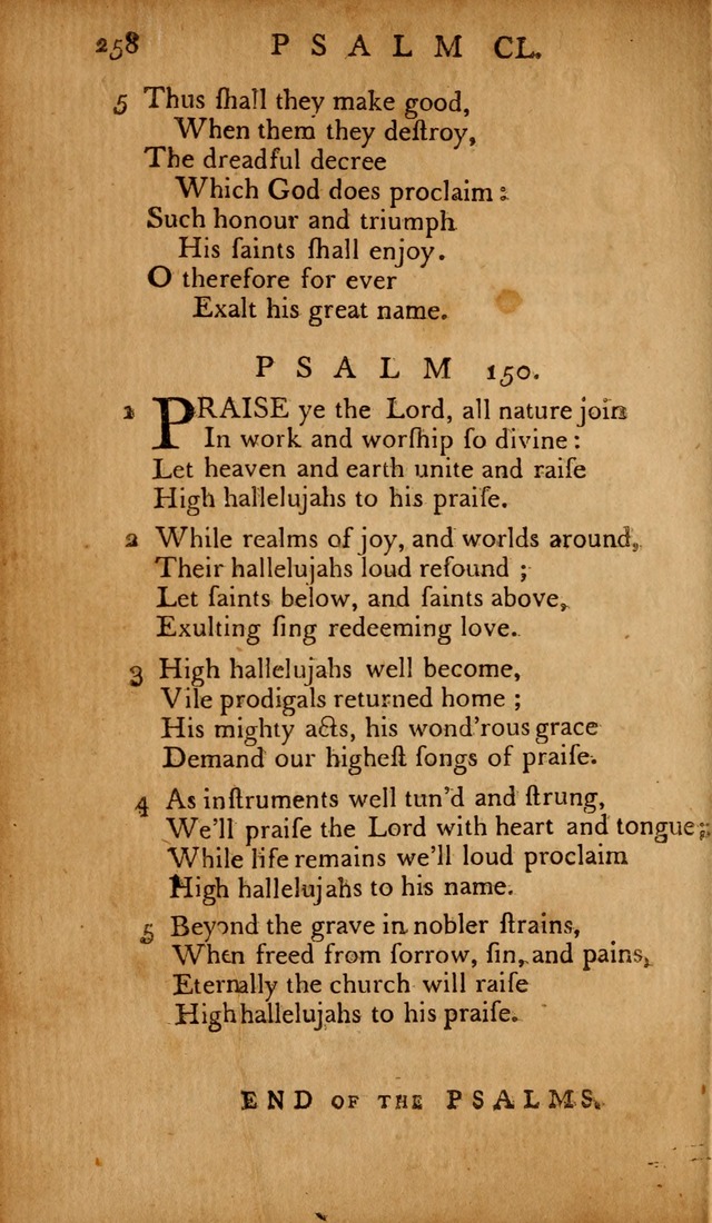 The Psalms of David: with hymns and spiritual songs: also, the catechism, confession of faith, and liturgy of the Reformed Church in the Netherlands page 258