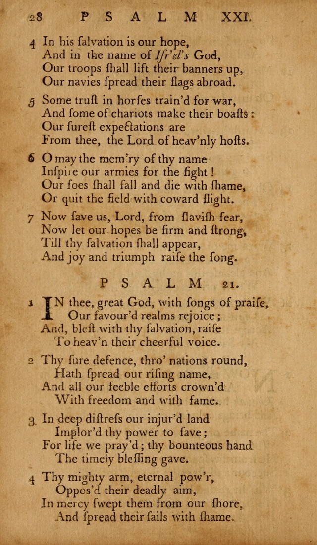 The Psalms of David: with hymns and spiritual songs: also, the catechism, confession of faith, and liturgy of the Reformed Church in the Netherlands page 28