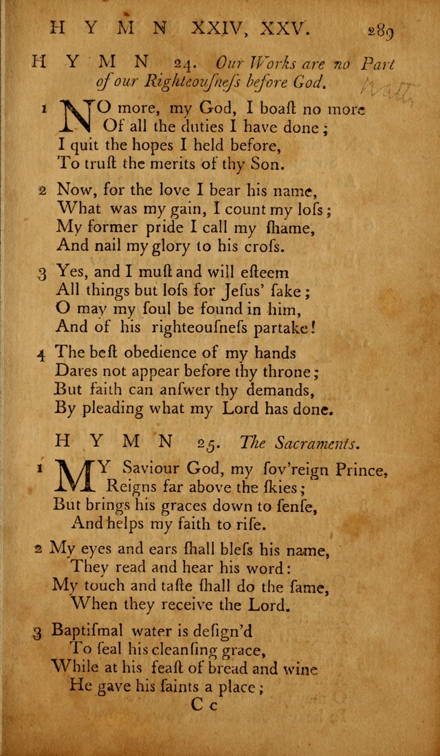 The Psalms of David: with hymns and spiritual songs: also, the catechism, confession of faith, and liturgy of the Reformed Church in the Netherlands page 289