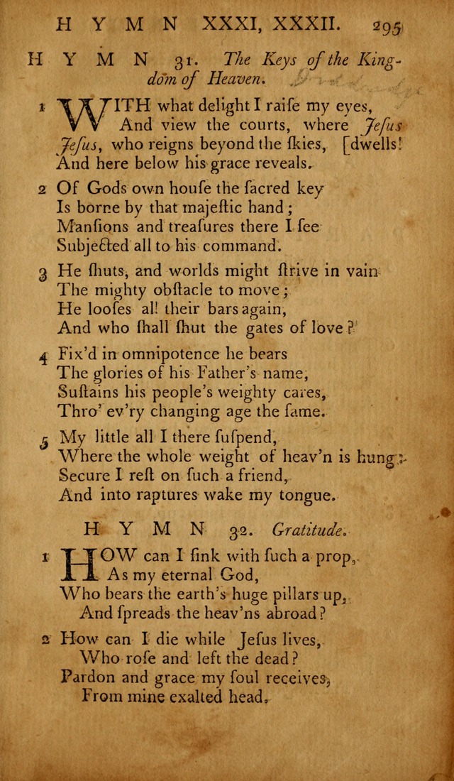 The Psalms of David: with hymns and spiritual songs: also, the catechism, confession of faith, and liturgy of the Reformed Church in the Netherlands page 295