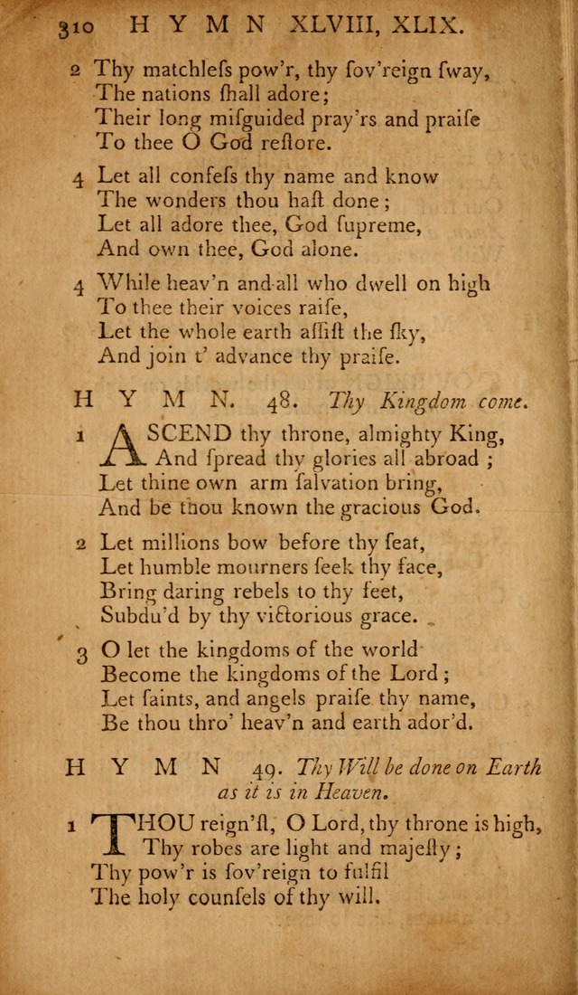 The Psalms of David: with hymns and spiritual songs: also, the catechism, confession of faith, and liturgy of the Reformed Church in the Netherlands page 310