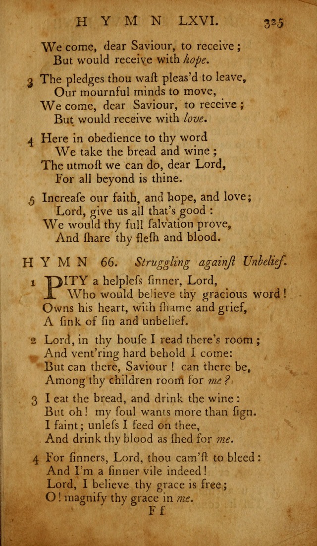 The Psalms of David: with hymns and spiritual songs: also, the catechism, confession of faith, and liturgy of the Reformed Church in the Netherlands page 325