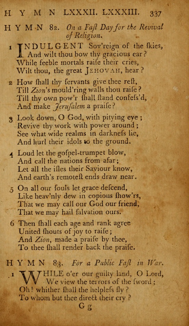 The Psalms of David: with hymns and spiritual songs: also, the catechism, confession of faith, and liturgy of the Reformed Church in the Netherlands page 337