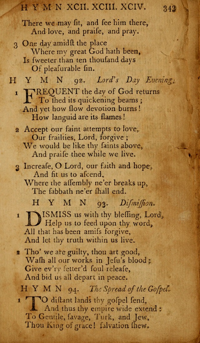 The Psalms of David: with hymns and spiritual songs: also, the catechism, confession of faith, and liturgy of the Reformed Church in the Netherlands page 343