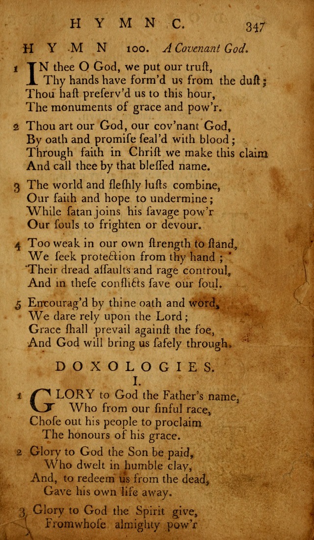 The Psalms of David: with hymns and spiritual songs: also, the catechism, confession of faith, and liturgy of the Reformed Church in the Netherlands page 347