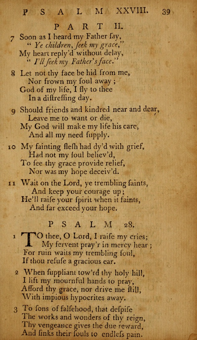 The Psalms of David: with hymns and spiritual songs: also, the catechism, confession of faith, and liturgy of the Reformed Church in the Netherlands page 39