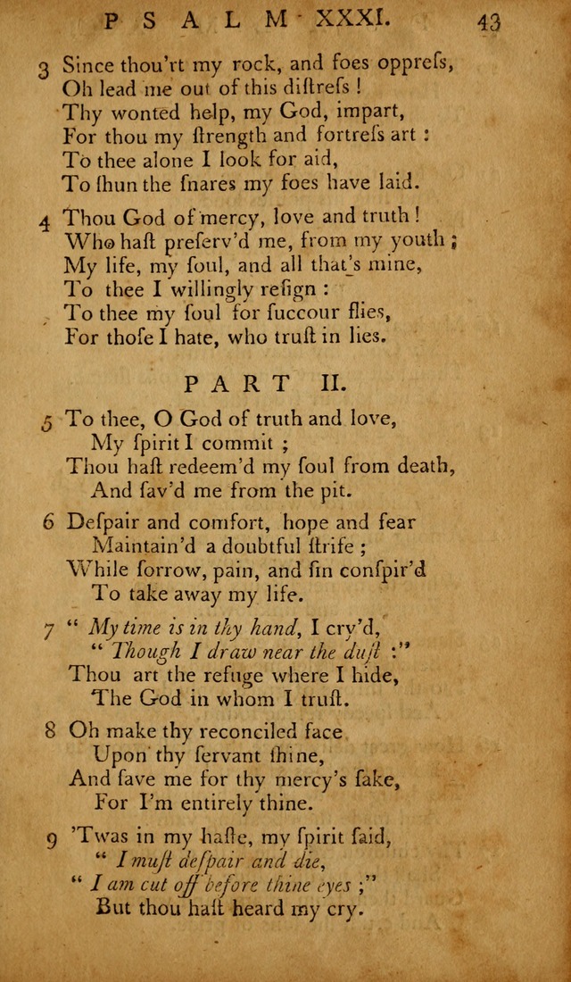 The Psalms of David: with hymns and spiritual songs: also, the catechism, confession of faith, and liturgy of the Reformed Church in the Netherlands page 43