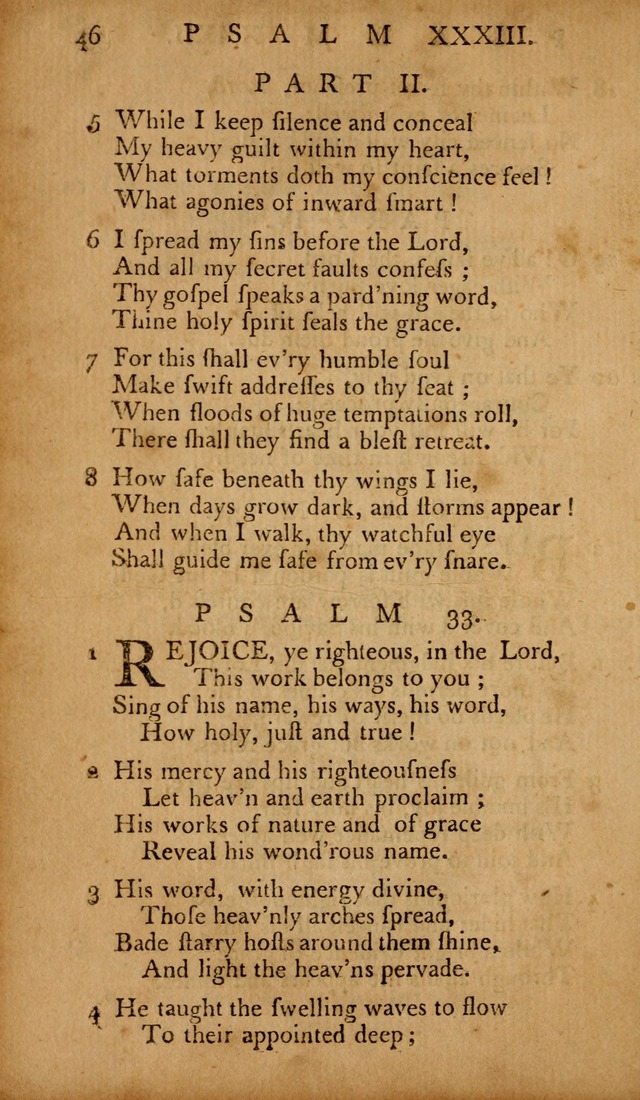 The Psalms of David: with hymns and spiritual songs: also, the catechism, confession of faith, and liturgy of the Reformed Church in the Netherlands page 46