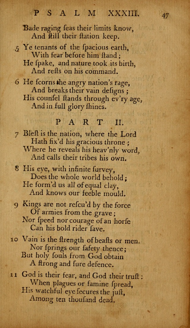 The Psalms of David: with hymns and spiritual songs: also, the catechism, confession of faith, and liturgy of the Reformed Church in the Netherlands page 47