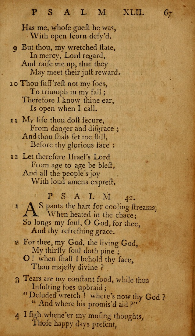 The Psalms of David: with hymns and spiritual songs: also, the catechism, confession of faith, and liturgy of the Reformed Church in the Netherlands page 67