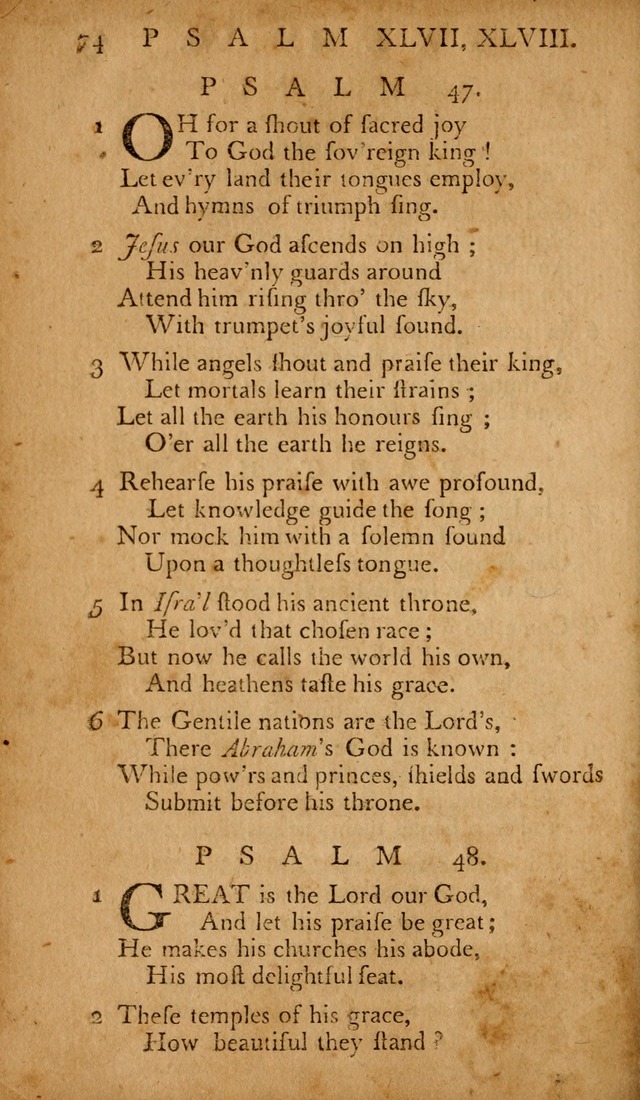 The Psalms of David: with hymns and spiritual songs: also, the catechism, confession of faith, and liturgy of the Reformed Church in the Netherlands page 74