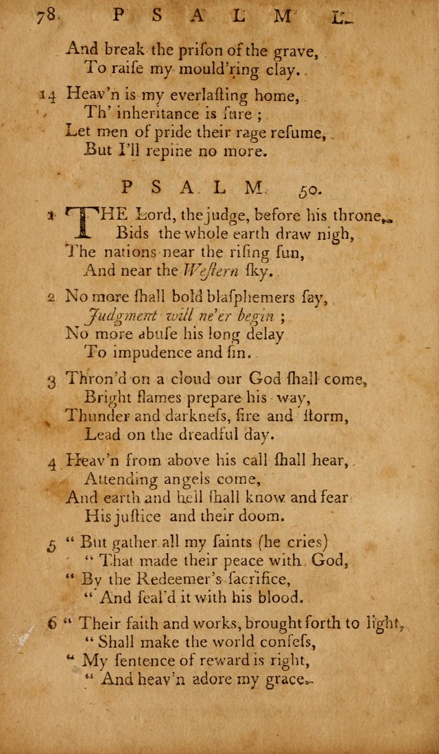 The Psalms of David: with hymns and spiritual songs: also, the catechism, confession of faith, and liturgy of the Reformed Church in the Netherlands page 78