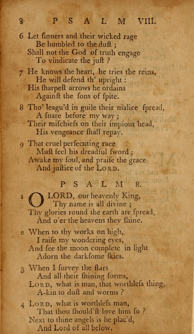 The Psalms of David: with hymns and spiritual songs: also, the catechism, confession of faith, and liturgy of the Reformed Church in the Netherlands page 8