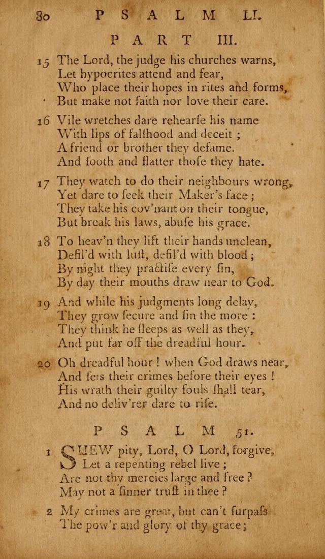 The Psalms of David: with hymns and spiritual songs: also, the catechism, confession of faith, and liturgy of the Reformed Church in the Netherlands page 80