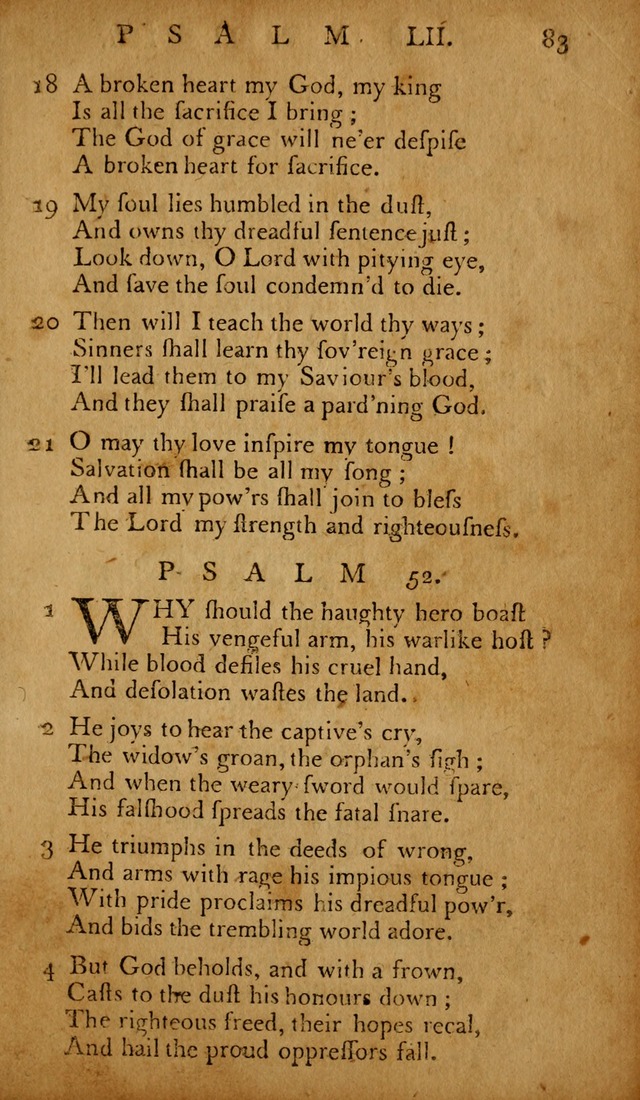 The Psalms of David: with hymns and spiritual songs: also, the catechism, confession of faith, and liturgy of the Reformed Church in the Netherlands page 83