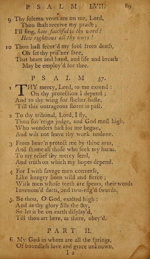 The Psalms of David: with hymns and spiritual songs: also, the catechism, confession of faith, and liturgy of the Reformed Church in the Netherlands page 89