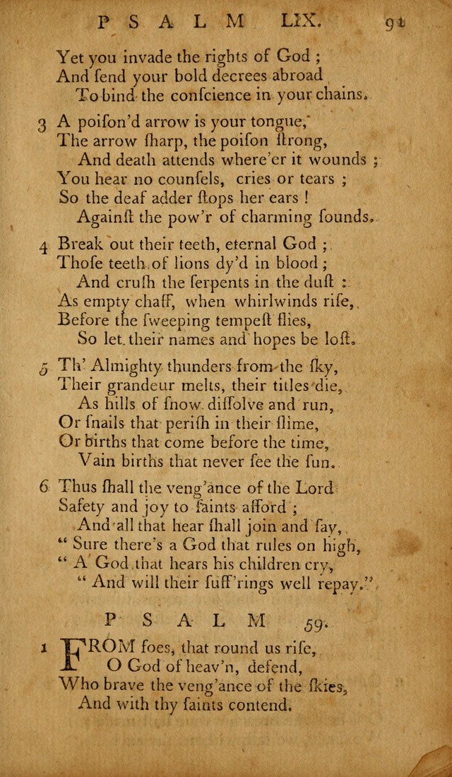 The Psalms of David: with hymns and spiritual songs: also, the catechism, confession of faith, and liturgy of the Reformed Church in the Netherlands page 91