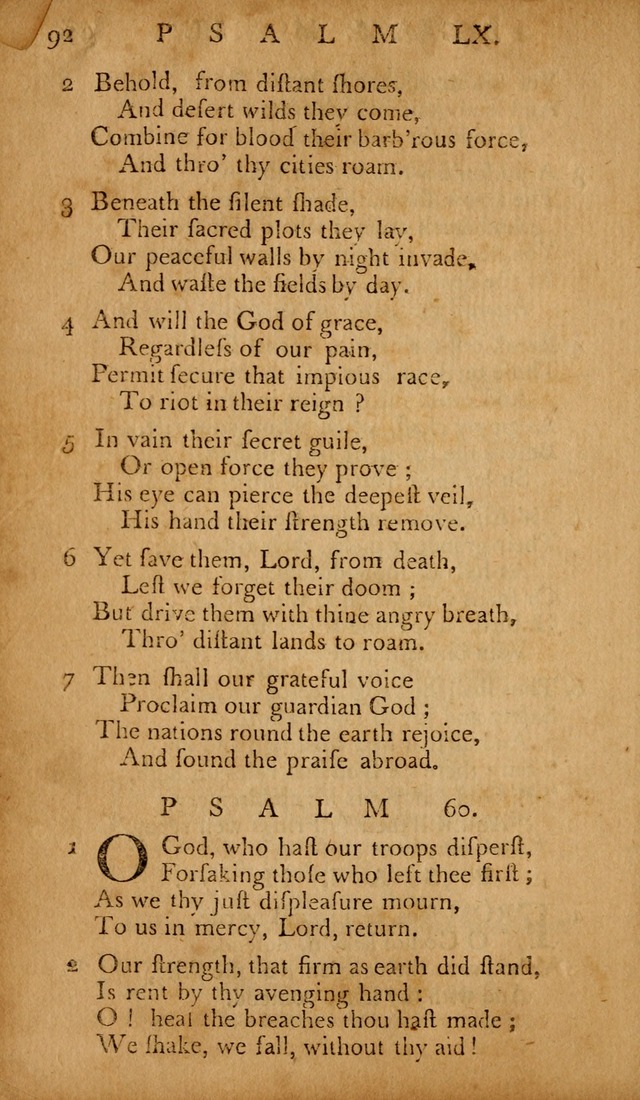 The Psalms of David: with hymns and spiritual songs: also, the catechism, confession of faith, and liturgy of the Reformed Church in the Netherlands page 92