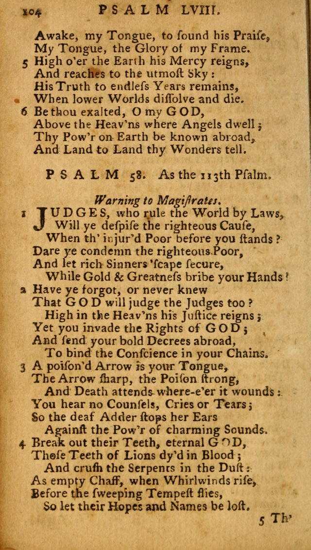 The Psalms of David: imitated in the language of the New Testament, and applied to the Christian state and worship (27th ed.) page 104