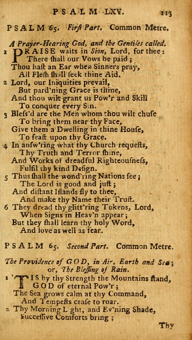 The Psalms of David: imitated in the language of the New Testament, and applied to the Christian state and worship (27th ed.) page 113