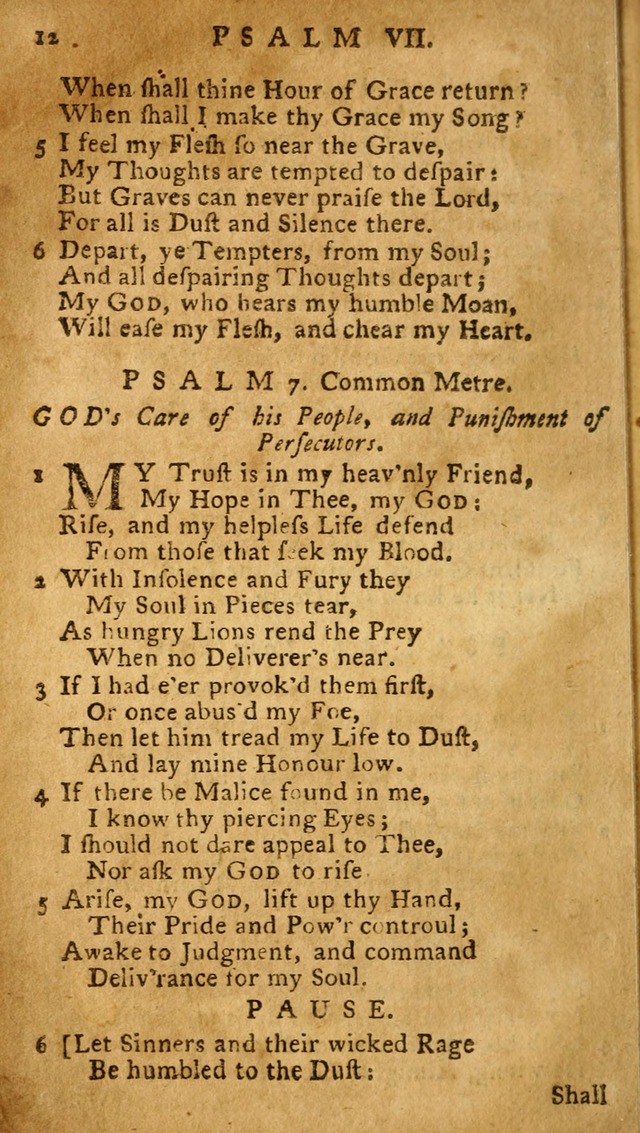 The Psalms of David: imitated in the language of the New Testament, and applied to the Christian state and worship (27th ed.) page 12