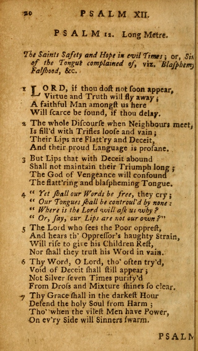 The Psalms of David: imitated in the language of the New Testament, and applied to the Christian state and worship (27th ed.) page 20