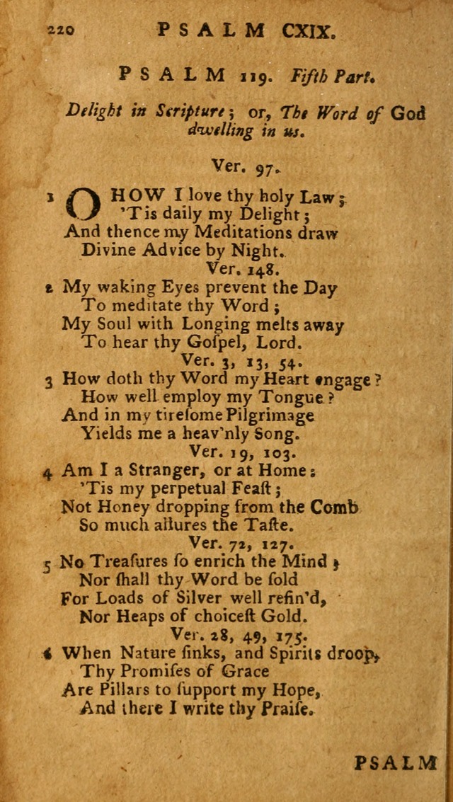 The Psalms of David: imitated in the language of the New Testament, and applied to the Christian state and worship (27th ed.) page 220