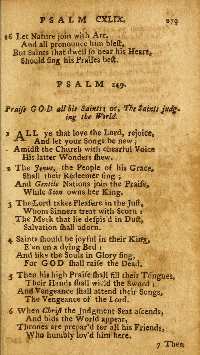 The Psalms of David: imitated in the language of the New Testament, and applied to the Christian state and worship (27th ed.) page 279